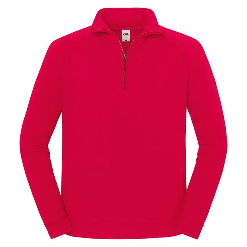 Fruit of the Loom Mens Iconic Half Zip Sweatshirt / Red